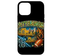 Art de Football rétro Bootleg Bridges Skyline de Pittsburgh Coque pour iPhone 12 Mini