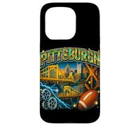 Art de Football rétro Bootleg Bridges Skyline de Pittsburgh Coque pour iPhone 15 Pro