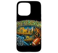 Art de Football rétro Bootleg Bridges Skyline de Pittsburgh Coque pour iPhone 15 Pro Max