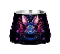 Art De Galaxie Abstrait De Lapin Cool Gamelles AntidéRapantes pour Chiens,Empilables en Acier Inoxydable pour Chiots