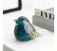 Art de glaçage coloré oiseau vert foncé moineau pigeon hirondelle figurine en verre soufflé à la main presse-papier en verre soufflé cadeau pour anniversaire décoration de maison ornement de table