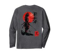 Art de Guerrier Japonais à éclipse Rouge de samouraï Manche Longue