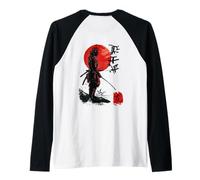 Art de Guerrier Japonais à éclipse Rouge de samouraï Manche Raglan