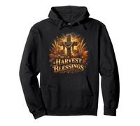 Art de la Citrouille d'automne Harvest Blessings Christian Cross Sweat à Capuche