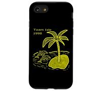 Art de la couleur. île avec des dauphins teints en jaune Coque pour iPhone SE (2020) / 7 / 8