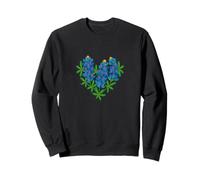 Art de la fierté Nationale des Bluebonnets du Texas en Forme de cœur et de Fleurs Sauvages Sweatshirt