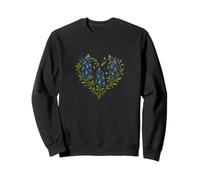 Art de la fierté Nationale des Bluebonnets du Texas en Forme de cœur et de Fleurs Sauvages Sweatshirt