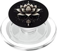 Art de la Fleur de Lotus Noir et Blanc PopSockets PopGrip pour MagSafe