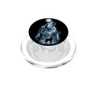 Art de la Forêt au Clair de Lune avec Loup Hurlant PopSockets PopGrip pour MagSafe