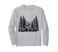 Art de la forêt Sauvage et Sombre d'observation de la cryptide Bigfoot Wave Manche Longue