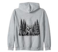 Art de la forêt Sauvage et Sombre d'observation de la cryptide Bigfoot Wave Sweat à Capuche