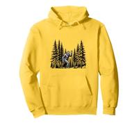 Art de la forêt Sauvage et Sombre d'observation de la cryptide Bigfoot Wave Sweat à Capuche