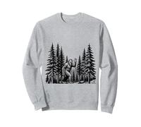 Art de la forêt Sauvage et Sombre d'observation de la cryptide Bigfoot Wave Sweatshirt