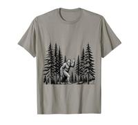Art de la forêt Sauvage et Sombre d'observation de la cryptide Bigfoot Wave T-Shirt
