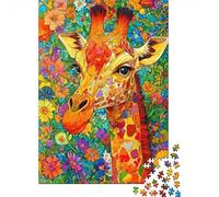 Art de la Giraffe colorée Puzzle 1000 Pièces Adultes intéressant Puzzles 1000 Pièce Peinture Art Décor À La Maison 52x38cm/1000pcs