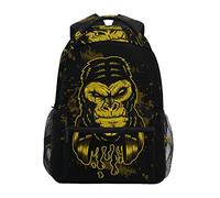 Art De La Musique De Singe D’Or Cartable Sac à Dos Ecole étudiant Scolaire d'ordinateur pour Voyage Ados Filles Garçons Enfant