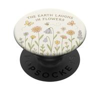 Art de la Nature Fleurie La Terre rit en Fleurs PopSockets PopGrip Adhésif