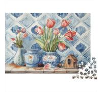 Art de la Nature Morte Tulipe Puzzle 1000 Pièces Précis Adultes Activité D’intérieur Jeu Éducatif Fabriqué en Europe Matériau Écologique 38x26cm/1000pcs