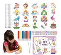 Art de la peinture avec cristaux bricolage - Kit porte-clés Colle Peinture Pendentif Jouet - Cuire gratuitement l'ensemble d'artisanat artistique avec peinture éducative pour cadeaux d'anniversaire