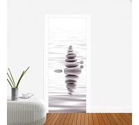 Art De La Pierre SuperposéE Auto-Adhésif 3D Sticker Porte Poster de Porte 83x205 cm Blanc PVC Autocollants de Décoration pour intérieure Bureau Chambre à Coucher Salon Art Papier Peint Peintures