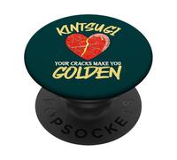 Art de la poterie Japonaise Kintsugi Vos Fissures Vous rendent dorées PopSockets PopGrip Adhésif