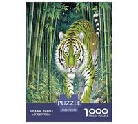 Art de la Puissance du Tigre Animal 1000 Pièces Adultes Puzzle Jeu De Défi Familial Jeux Éducatifs Décoration Cadeaux d'anniversaire pour Noël Relaxation Et Sagesse 70x50cm/1000pcs