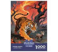 Art de la Puissance du Tigre Puzzles Animal 1000 Pièces Adultes Cadeaux d'anniversaire pour Noël Jeux Éducatifs Décoration Intérieure Family Games Relaxation Et Sagesse 38x26cm/1000pcs