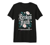 Art de la Résilience : Foi Brisée et Fleurs Vintage T-Shirt Haut de Gamme