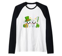 Art de la Saint-Patrick pour Dentiste Manche Raglan