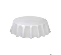 Art de la table - Nappe ronde en plastique blanche 213 cm