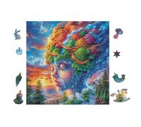 Art de la Terre Mère 100 Pieces Casse-tête Créatif en Carton Épais Rigide Difficulté Moyenne Activité Manuelle Loisir Créatif Cadeau Noël Pas Cher Premium 28x28cm