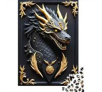 Art de la tête du Dragon 1000 Pièces Carton Épais Jeu De Puzzle Senior Jigsaw Enthusiastes Décompression Concentration Décoration Murale 70x50cm/1000pcs
