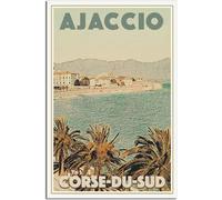 Art de la toile Ajaccio Corse Du Sud corse Vintage affiche de voyage peintures murales toile peinture chambre décor Art Mural Sans cadre 30x45cm