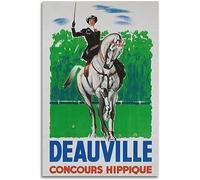 Art de la toile France Deauville Horse Show Vintage Voyage Affiche Home Decor Peintures Murales Toile Art Peinture Murale Sans cadre 30x45cm