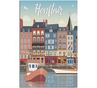 Art de la toile Honfleur France horizon Vintage voyage affiche peinture affiches murales Art Mural chambre décor toile Sans cadre 30x45cm