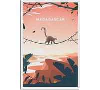 Art de la toile Madagascar soirée afrique Vintage voyage affiche peinture décoration de la maison toile mur Art Mural décor Sans cadre 30x45cm