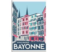 Art de la toile Pays Basque Bayonne Vintage voyage affiche mur Art Mural chambre décor peinture toile affiches Sans cadre 30x45cm