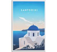 Art de la toile Santorin grèce Vintage voyage affiche peinture affiches sur le mur Art Mural toile décor Sans cadre 30x45cm