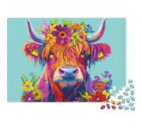 Art de la Vache_1 Casse-tête 1000 Pièces avec Découpe De Précision, Jeu De Puzzle Premium Puzzle De Développement Cognitif pour Une Activité Intergénérationnelle, Passion Nature Et Faune 38x26cm/1000