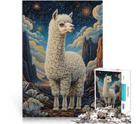 Art de l'alpaga Puzzles 1000 pièces pour Adolescents Jouets Jeux éducatifs Soulagement du Stress Idées Cadeaux 38x26cm