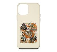 Art de Lecture Amusant pour Halloween avec Chat, fantôme, Citrouille Coque pour iPhone 12 Mini