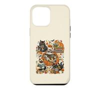Art de Lecture Amusant pour Halloween avec Chat, fantôme, Citrouille Coque pour iPhone 12 Pro Max