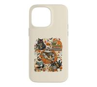 Art de Lecture Amusant pour Halloween avec Chat, fantôme, Citrouille Coque pour iPhone 14 Pro Max