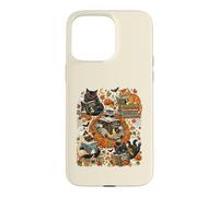 Art de Lecture Amusant pour Halloween avec Chat, fantôme, Citrouille Coque pour iPhone 15 Pro Max