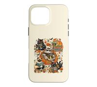 Art de Lecture Amusant pour Halloween avec Chat, fantôme, Citrouille Coque pour iPhone 16 Pro Max