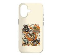 Art de Lecture Amusant pour Halloween avec Chat, fantôme, Citrouille Coque pour iPhone 17