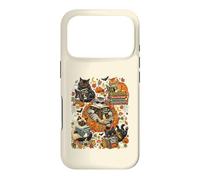 Art de Lecture Amusant pour Halloween avec Chat, fantôme, Citrouille Coque pour iPhone 17 Pro