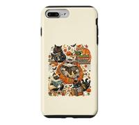 Art de Lecture Amusant pour Halloween avec Chat, fantôme, Citrouille Coque pour iPhone 7 Plus/8 Plus