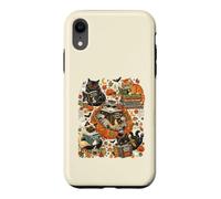 Art de Lecture Amusant pour Halloween avec Chat, fantôme, Citrouille Coque pour iPhone XR