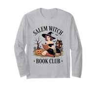 Art de Lecture de sorcière effrayante pour Les Amateurs de Livres de Salem Manche Longue